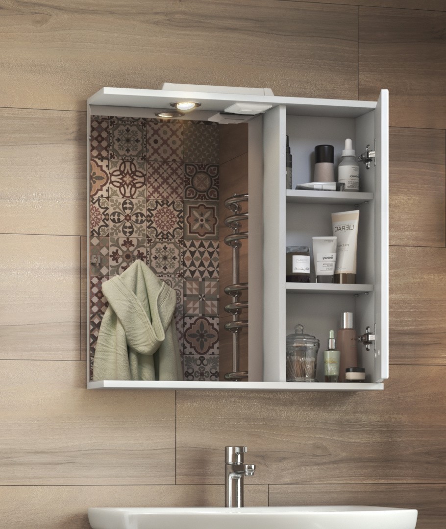 Приобрести vigo зеркало-шкаф diana 70 см, со спотом, правое, белое z.dia.70.r.el