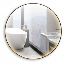 Azario Зеркало D 600 60х60 см, белый, с подсветкой, сенсорный выключатель, диммер AZ-Z-126ALM