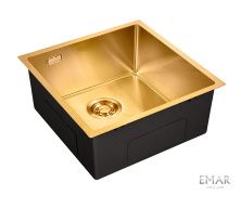 Emar Кухонная мойка 44х42 см, золото EMB-131A PVD EMB-128A PVD Nano Golden