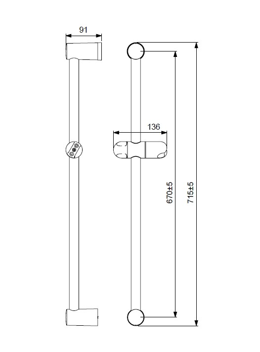 Приобрести штанга для душа vidima fresh m 700мм, ba195aa