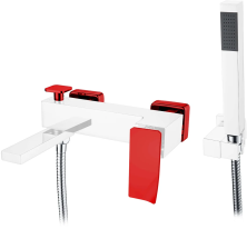 Boheme Смеситель для ванны Q, хром\красный 143-CRR.2