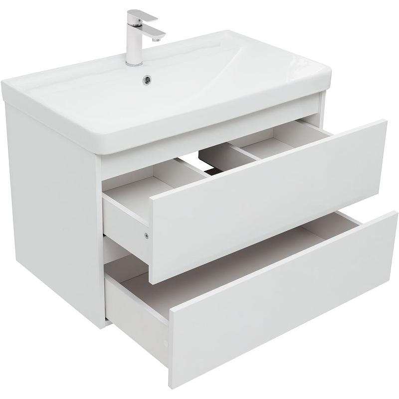 Приобрести aquanet тумба с раковиной вега 80 см, (2 ящика)