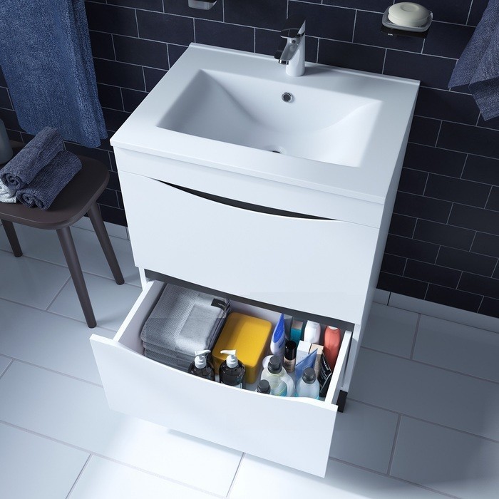 Приобрести iddis тумба напольная cloud с раковиной 60 см. белая clo60wfi95