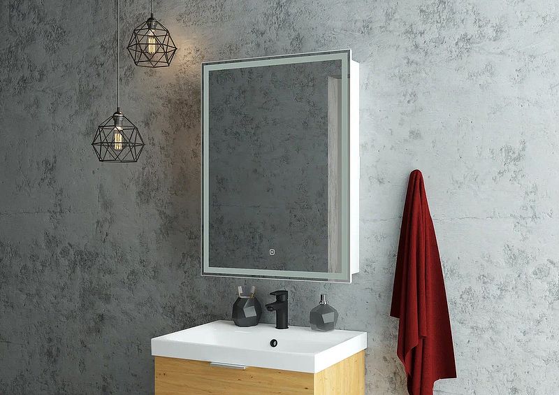 Приобрести continent зеркало шкаф с подсветкой allure 60х80 см, сенсорный включатель, левосторонее, белое