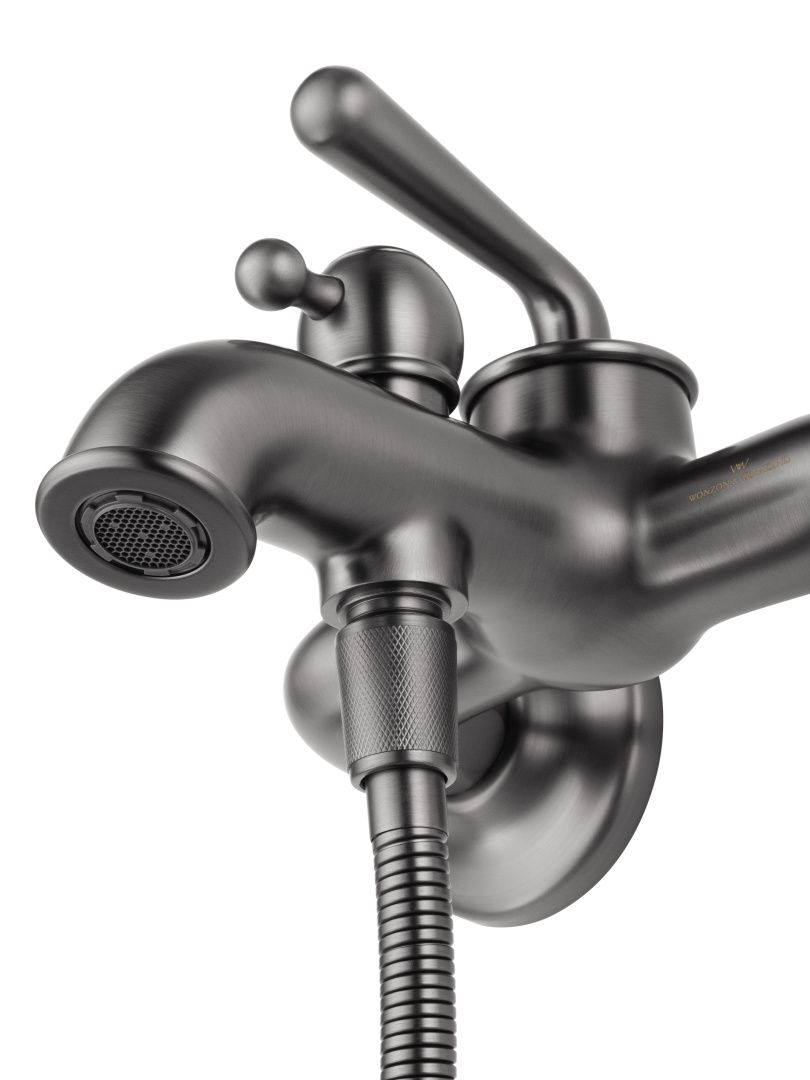Приобрести смеситель для ванны с душем wonzon & woghand steam, темный графит (ww-88639008-bgm)