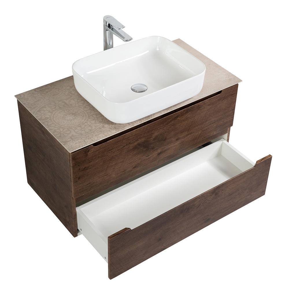 Приобрести belbagno тумба со столешницей etna 100 см, подвесная rovere moro