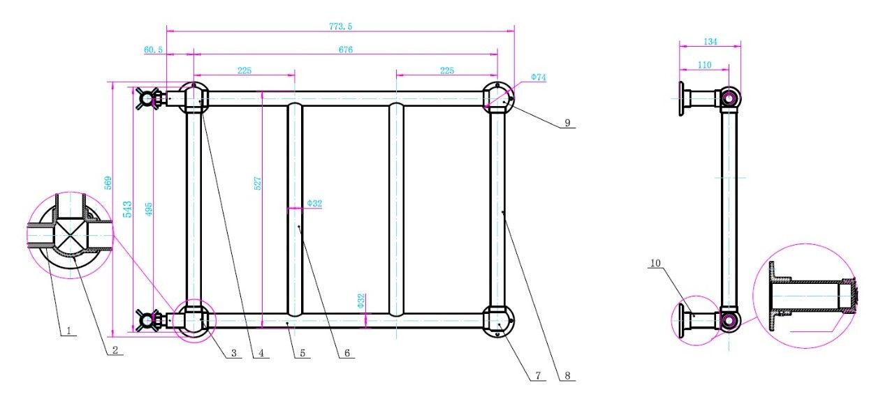Приобрести boheme полотенцесушитель palazzo 50х80 см, водяной, бронза 711