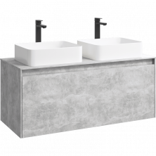 Тумба подвесная Aqwella со столешницей Mobi 120 см, светлый бетон MOB0112BS:MOB0712BS