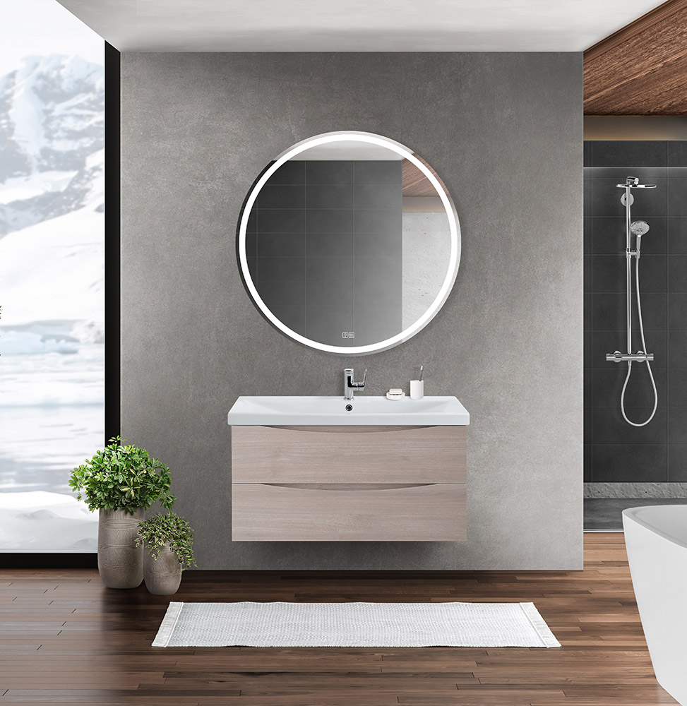 Приобрести belbagno тумба с раковиной marino-cer 90 см, подвесная rovere grigio, белая раковина