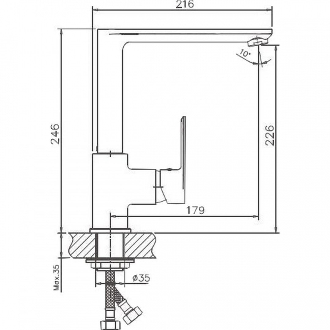 Приобрести haiba смеситель для кухни 246 мм, хром hb-70505
