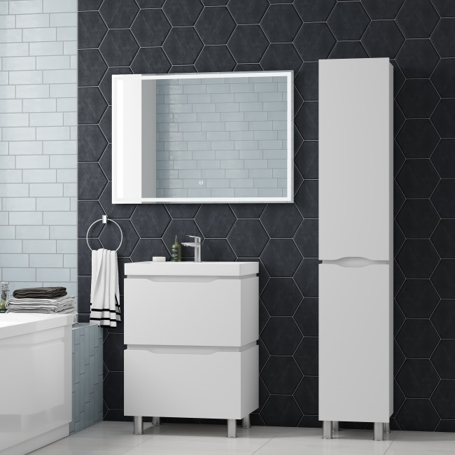 Приобрести briz зеркало ricci 100х80 см, с подсветкой,подогревом, сенсорное включение , белое пдз 44-100