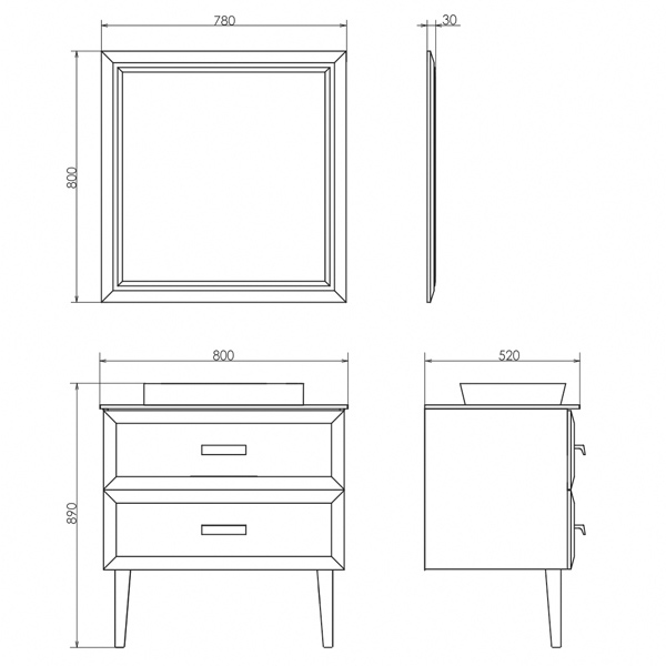 Приобрести сomforty зеркало "империя-80", белый глянец