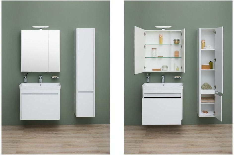 Приобрести aquanet зеркальный шкаф орлеан 80 см, белый