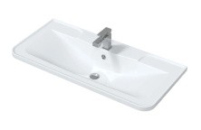 Mirsant Раковина Adel 100 см, литьевой мрамор, белая УТ000082487