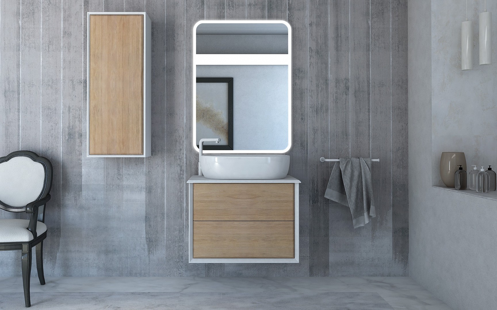 Приобрести cezares тумба подвесная с раковиной bellagio 70х48см, светлое дерево