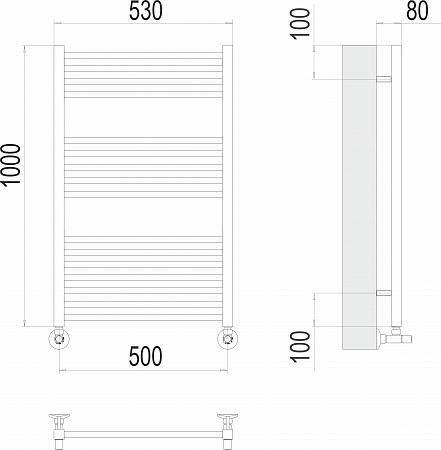 Приобрести terminus полотенцесушитель сицилия п16 50х100 см, водяной, хром