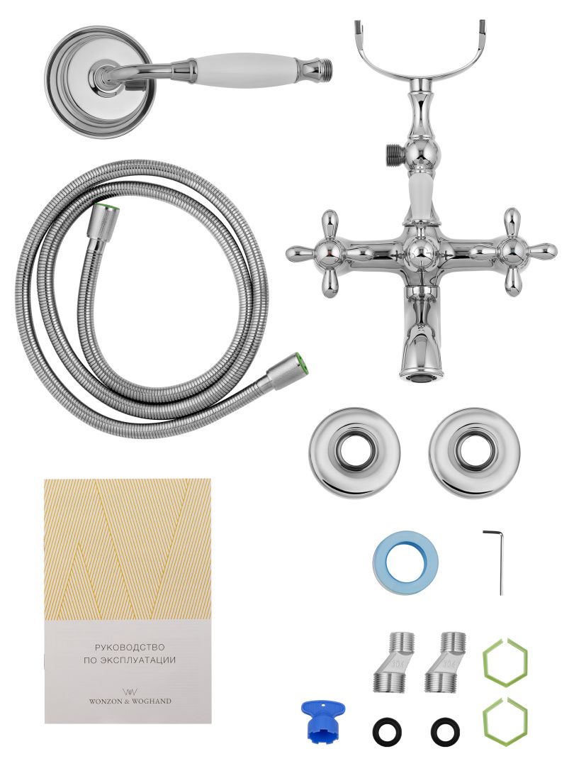 Приобрести смеситель для ванны с душем wonzon & woghand retro, хром (ww-88639020-cr)
