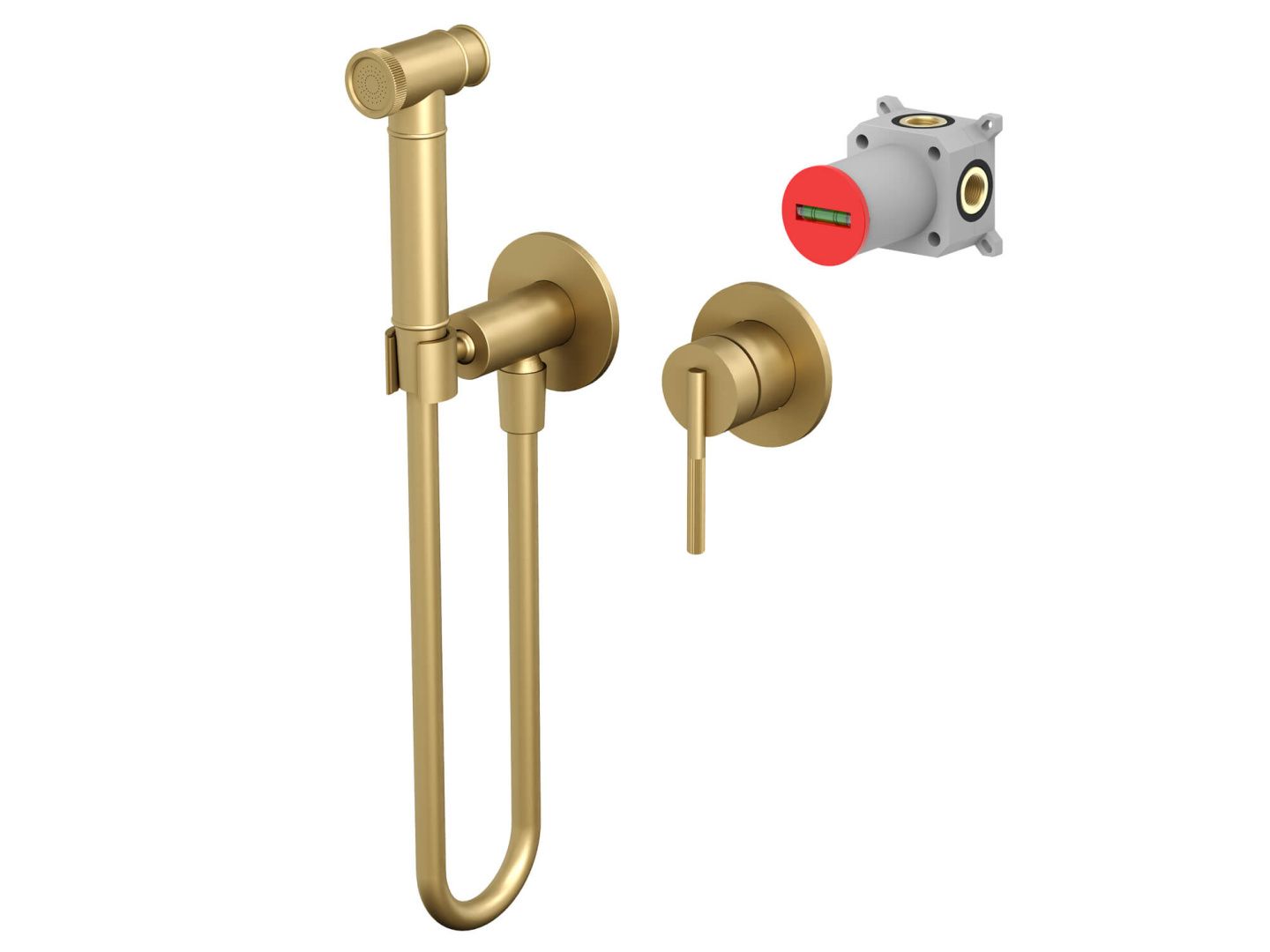 Приобрести hayzburg встраиваемый смеситель с гигиеническим душем, золото матовое hb-4005-2bg