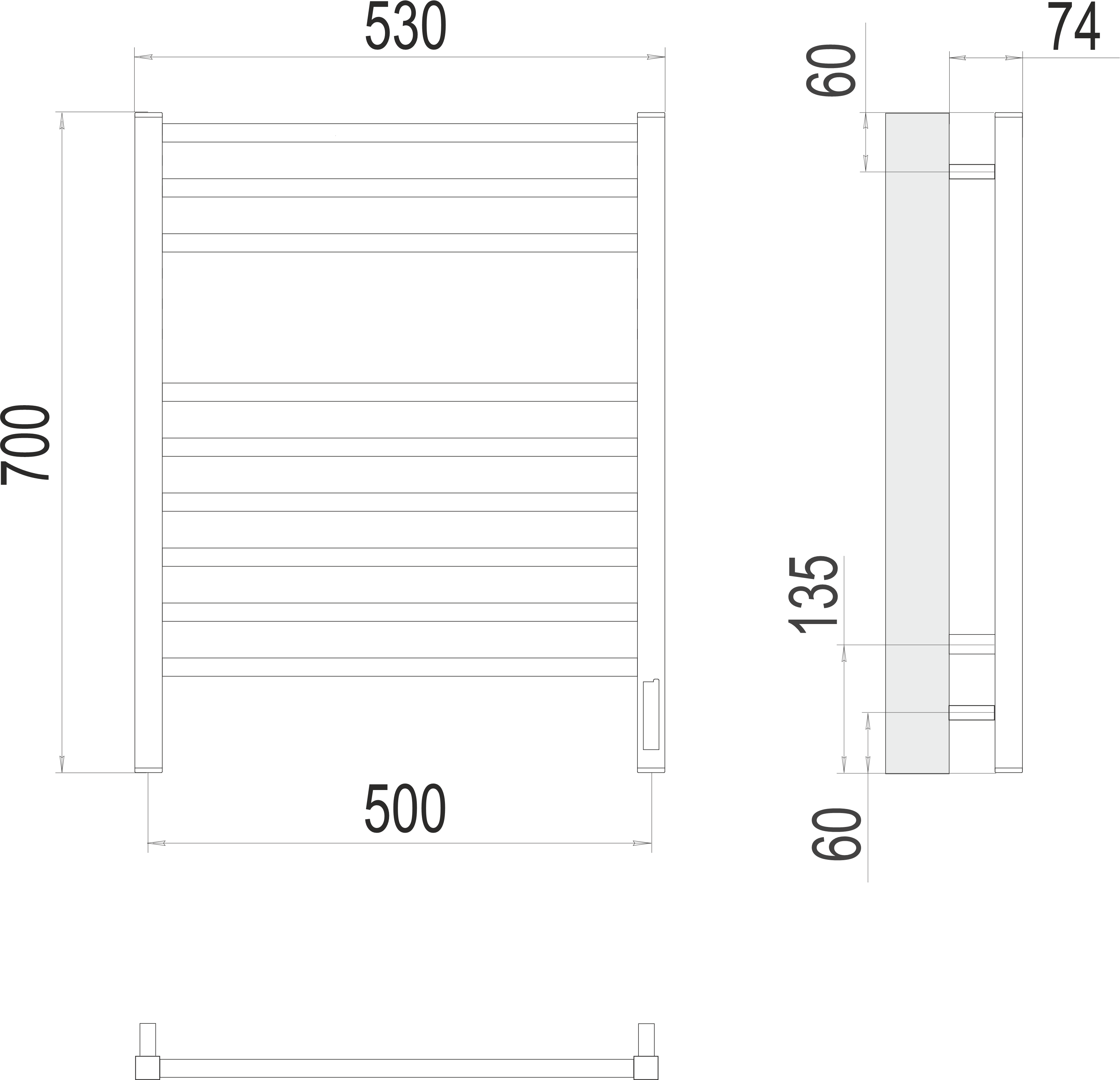 Приобрести полотенцесушитель 500х700 мм электрический terminus ватикан п9 4670078526229