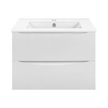 Vincea Тумба подвесная Mia 60 см, белая с белой раковиной VMC-2MC600GW;VBS-13960