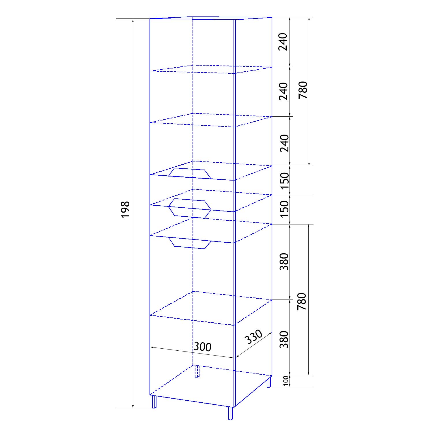 Приобрести пенал loranto стиль 30 левосторонний, 300х1970х330, белый (cs00024790)