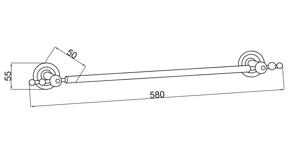 Приобрести boheme полотенцедержатель brillante 58 см, хром\кристаллы 10431