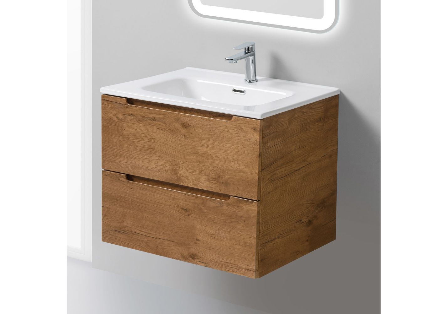 Приобрести тумба подвесная с раковиной belbagno etna-600-2c-so-rn-p 60 см, rovere nature