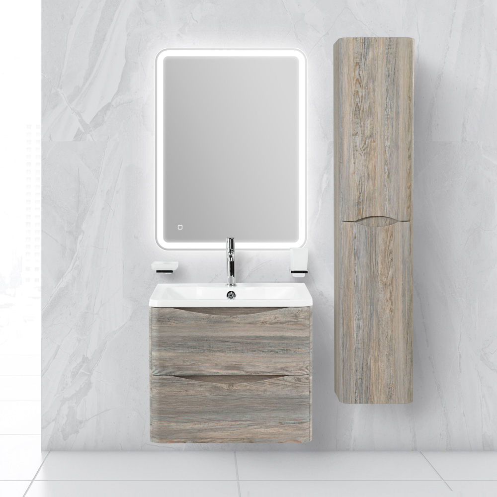 Приобрести belbagno тумба с раковиной acqua 60 см, подвесная pino scania, белая раковина