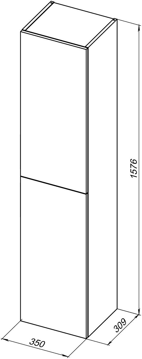 Приобрести aquanet пенал алвита new 35 см, дуб веллингтон белый