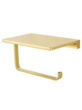 Держатель для туалетной бумаги с полкой WONZON & WOGHAND ECLIPSE, Глянцевое золото (WW-9126-LG)