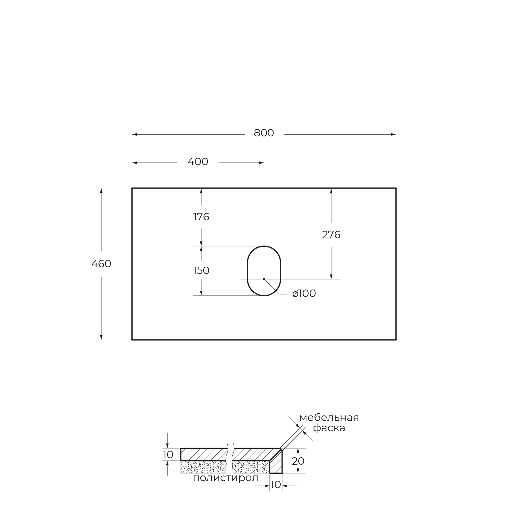 Приобрести cezares тумба со столешницей molveno 46 80 см legno bianco, белый molveno 46-80-2c-so-lb