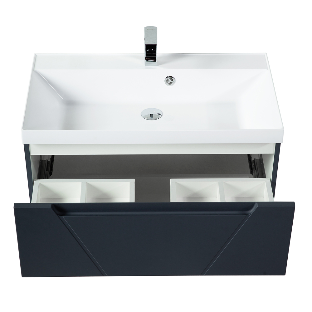 Приобрести belbagno тумба с раковиной vittoria 80 см, подвесная grigio opaco, белая раковина