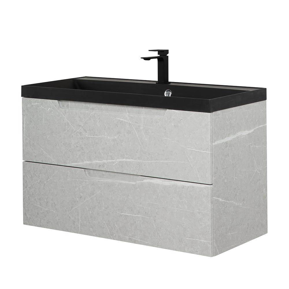 Приобрести belbagno тумба с раковиной vittoria 100 см, подвесная toros bianco, чёрная раковина