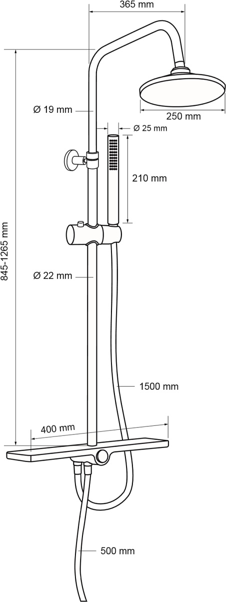 Приобрести aquanet душевая стойка pragmatic r 126 см, хром af430-70-r-c, с полочкой