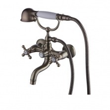 IDDIS Смеситель для ванны SAM 215мм, белый\бронза SAMBR02i02