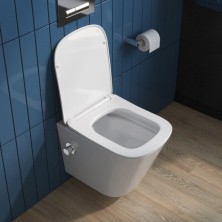 Унитаз подвесной с сиденьем и креплением с функцией биде и смесителем BelBagno DUE BB3103CHR-BS/SC