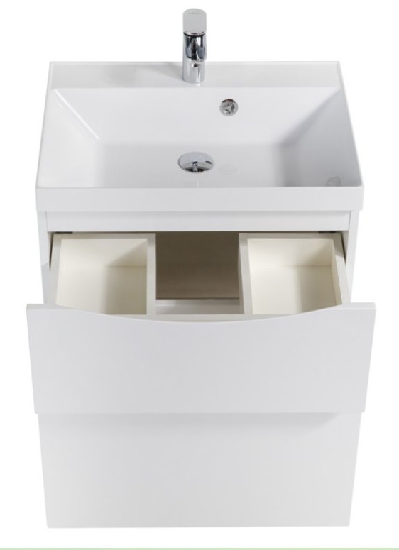 Приобрести тумба подвесная с раковиной belbagno marino-600-2c-so-bl-p 60 см, bianco lucido