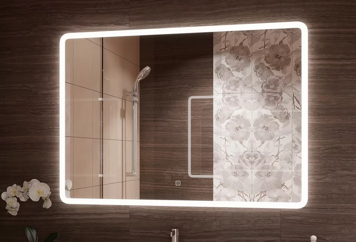 Приобрести continent зеркало с подсветкой demure 100х70 см, белое