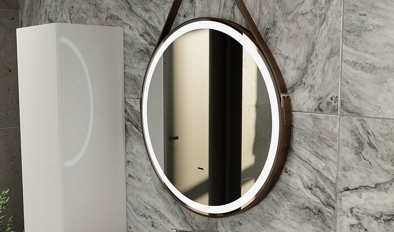 Приобрести jorno зеркало wood 50 см, с подсветкой, датчик движения, кожа