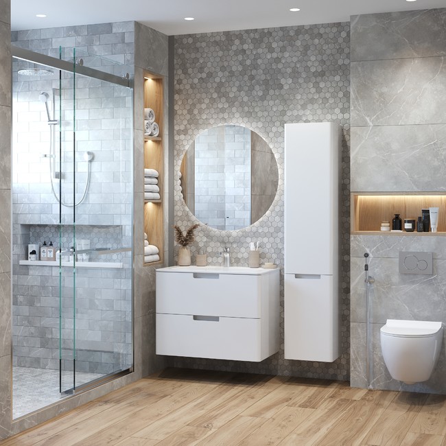 Приобрести briz зеркало prato 80х80 см, с подсветкой, белое, пдз46-80