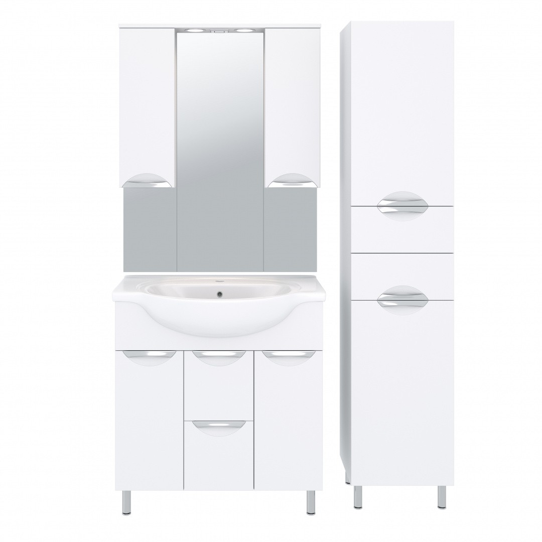 Приобрести aqua de marco зеркало-шкаф eleganse 80 см, белый\хром 1080cele