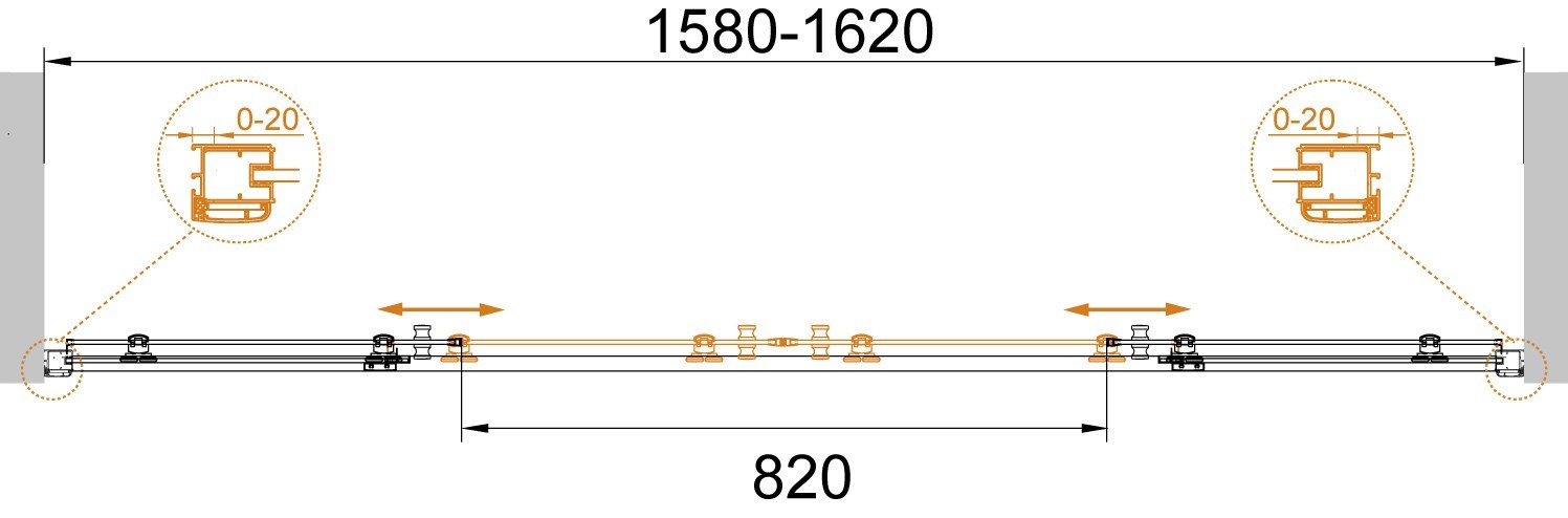 Приобрести cezares дверь душевая anima 160x195см anima-w-bf-2-160-c-cr