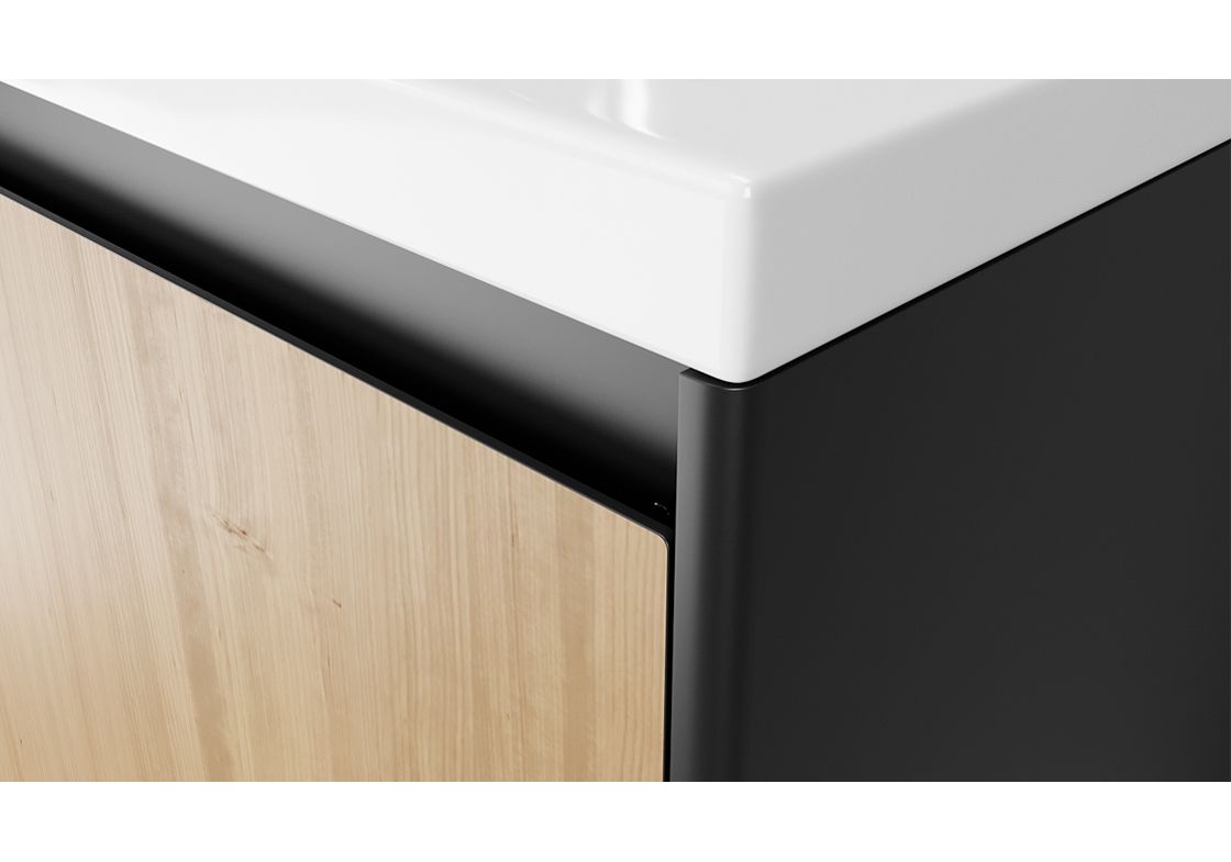 Приобрести тумба подвесная с раковиной velvex klaufs 60 см tpkla.60.2y-617.217, черный/дерево