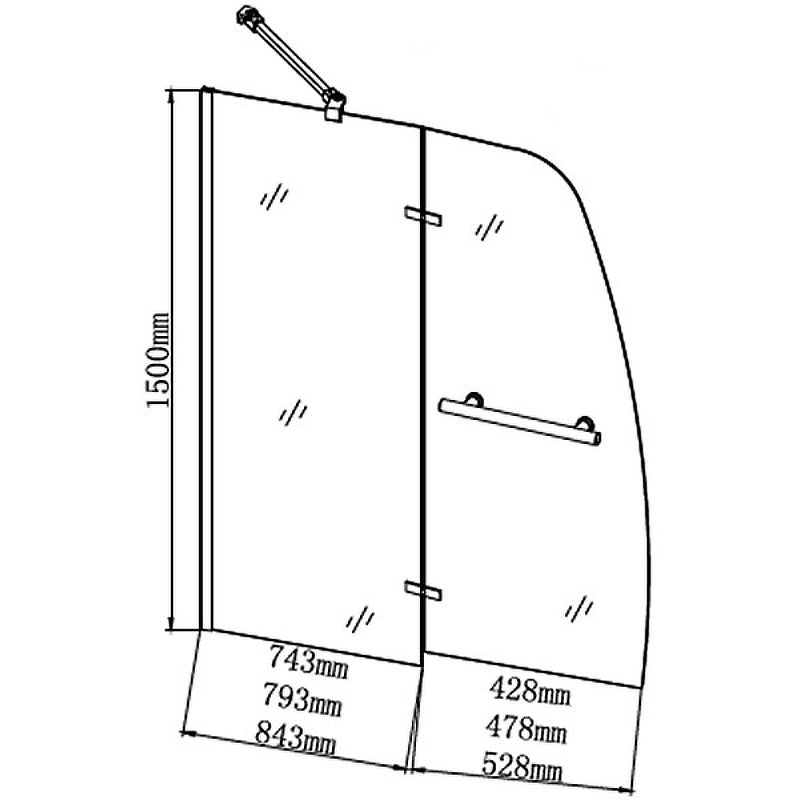 Приобрести grossman шторка для ванны 100х150 см, хром/прозрачное gr-102/1