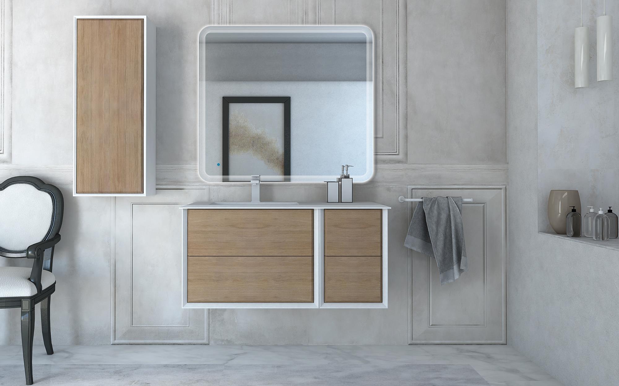 Приобрести cezares тумба подвесная с раковиной bellagio 106 см rovere tabacco, левостороняя, дерево 54716