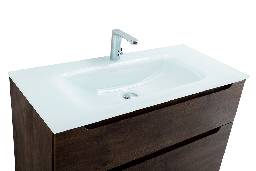 Приобрести belbagno тумба с раковиной etna-h60 90 см, подвесная rovere moro, стеклянная раковина