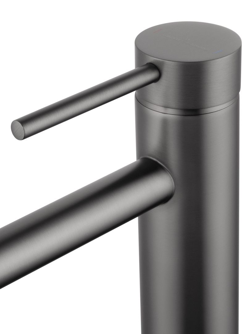 Приобрести смеситель для раковины высокий wonzon & woghand stick, темный графит (ww-88239017-bgm)