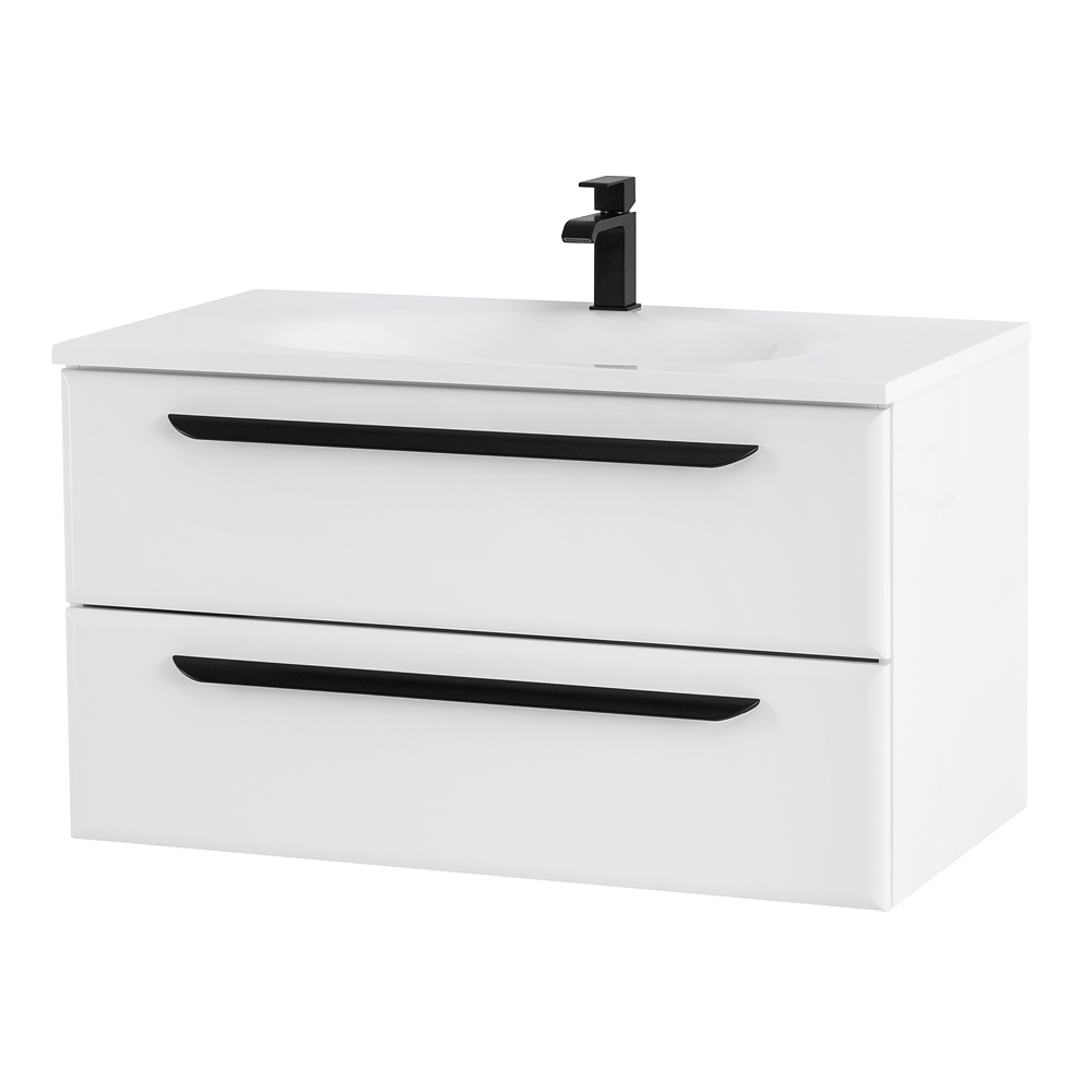 Приобрести cezares тумба подвесная с раковиной eco 90 см bianco lucido, белый глянец eco-900-2c-so-bl