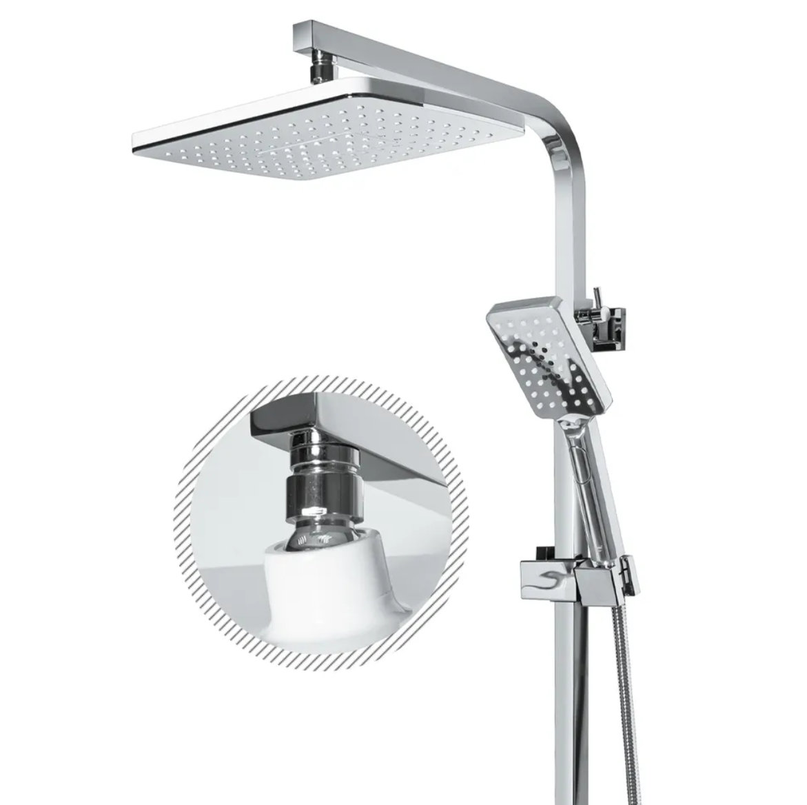 Приобрести grocenberg душевая система, белая\хром gb7008wc