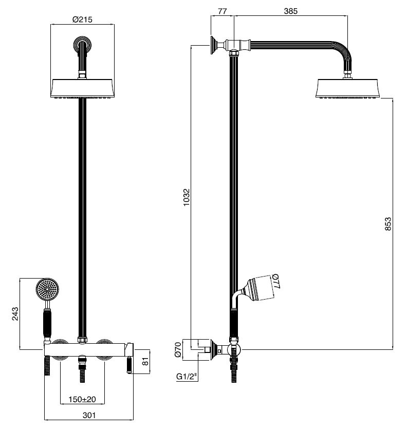Приобрести cezares душевая стойка olimp-cd-01-l